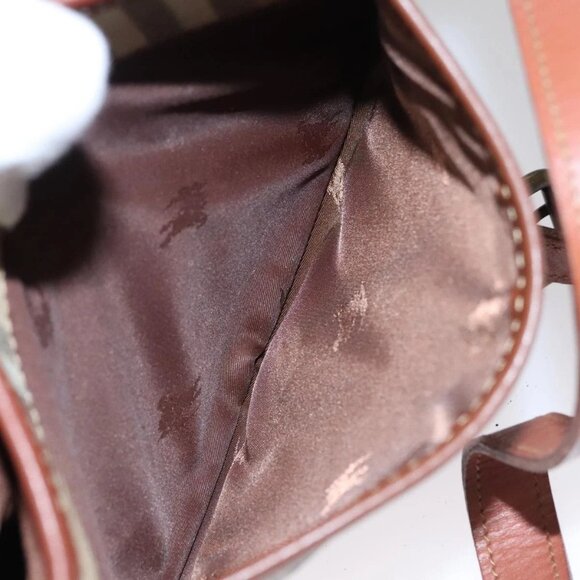 Burberrys Nova Check Shoulder Bag PVC Leather Beige Auth 110021 - Picture 11 of 16